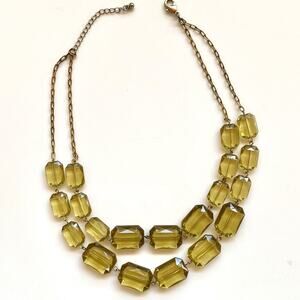 Pale‎ Green Double Strand Crystal Bead Necklace